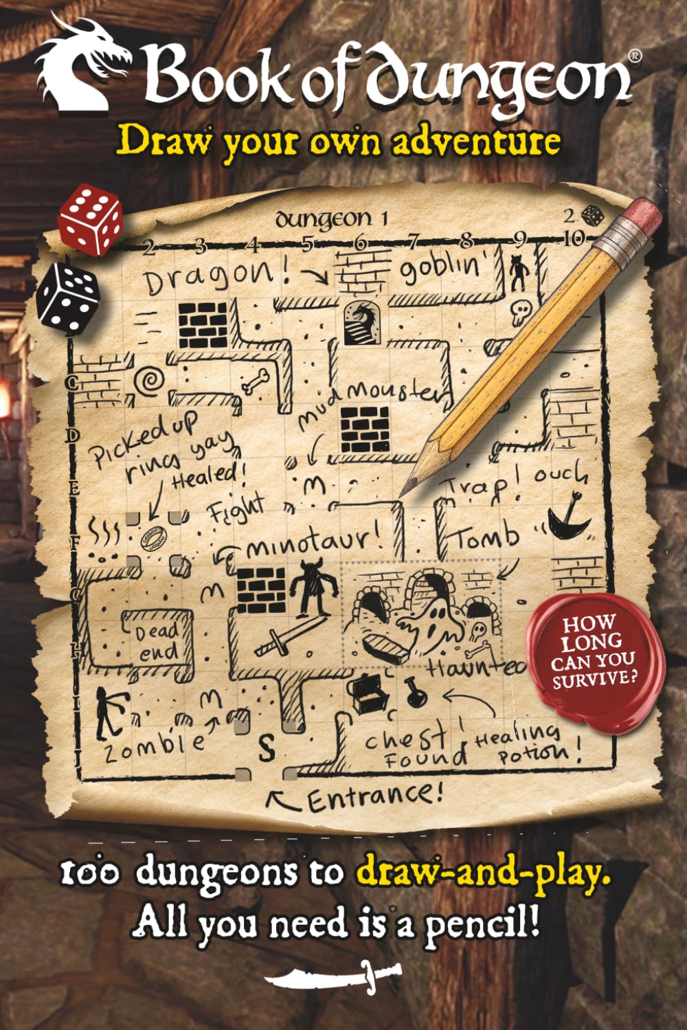 Libro: Book of Dungeon - A dungeon-scrawler draw-and-play adventure book