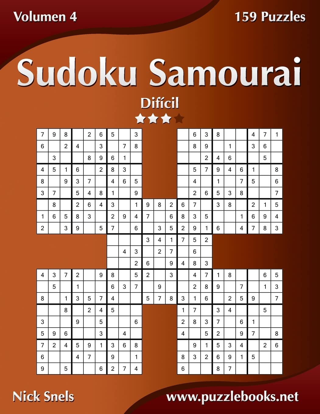 Libro: Sudoku Samurai - Difícil - Volumen 4 - 159 Puzzles