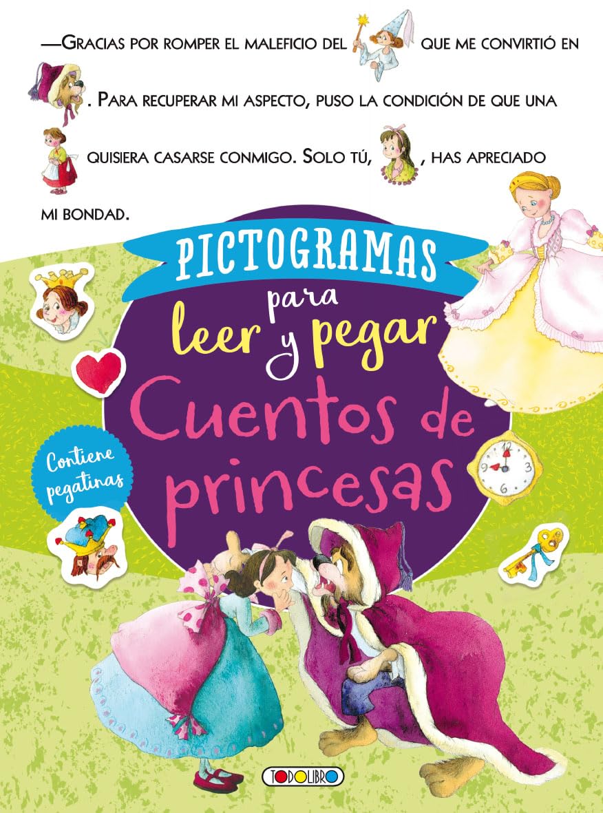 Libro: Pictogramas para leer y pegar. Cuentos de princesas
