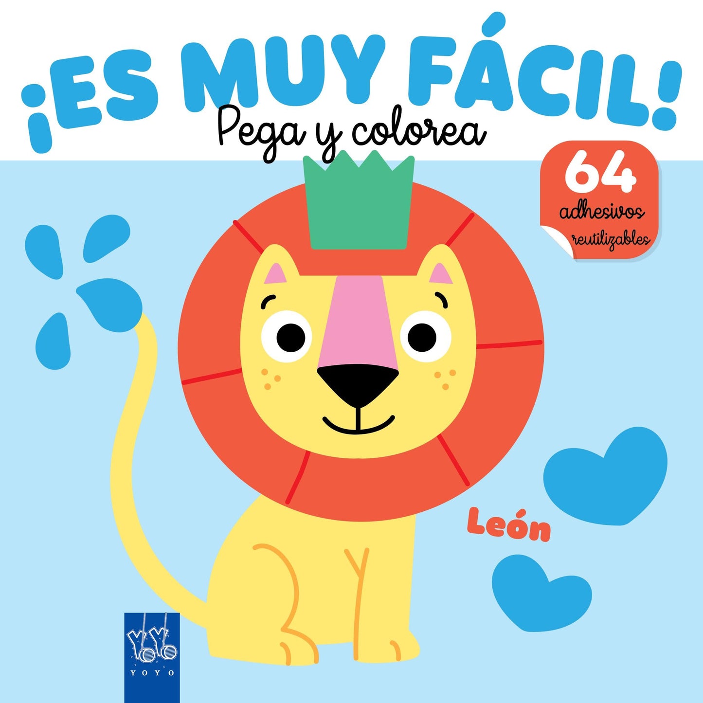 Libro: ¡Es muy fácil! Pega y colorea. León