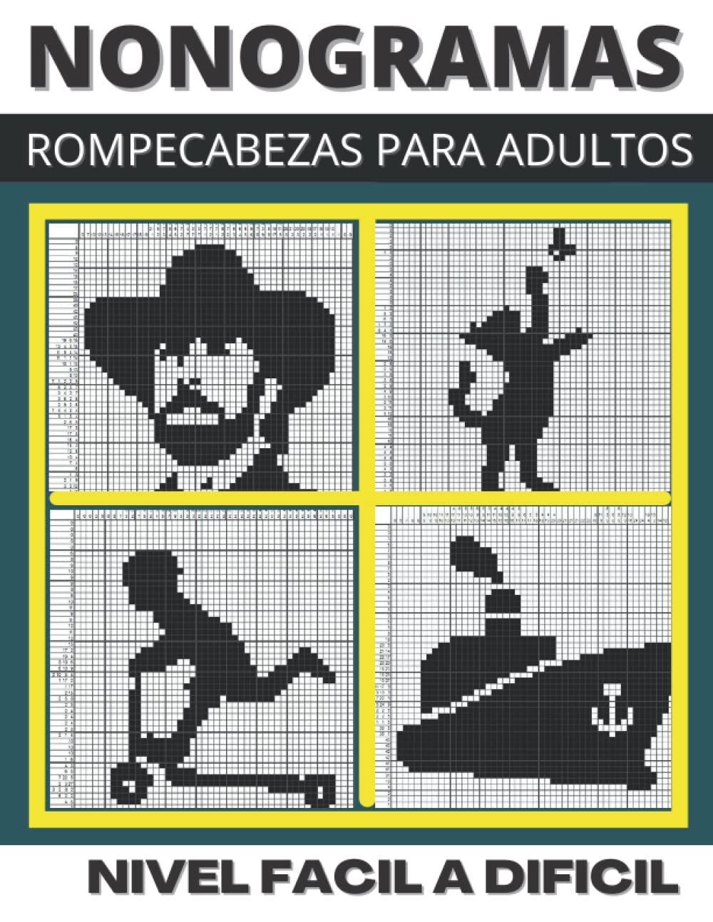 Libro: Nonogramas: Nonogramas nivel facil a dificil , Libro de Rompecabezas Para Adultos, Griddlers, Hanjie ( Nonogramas en Español ) (Spanish Edition)