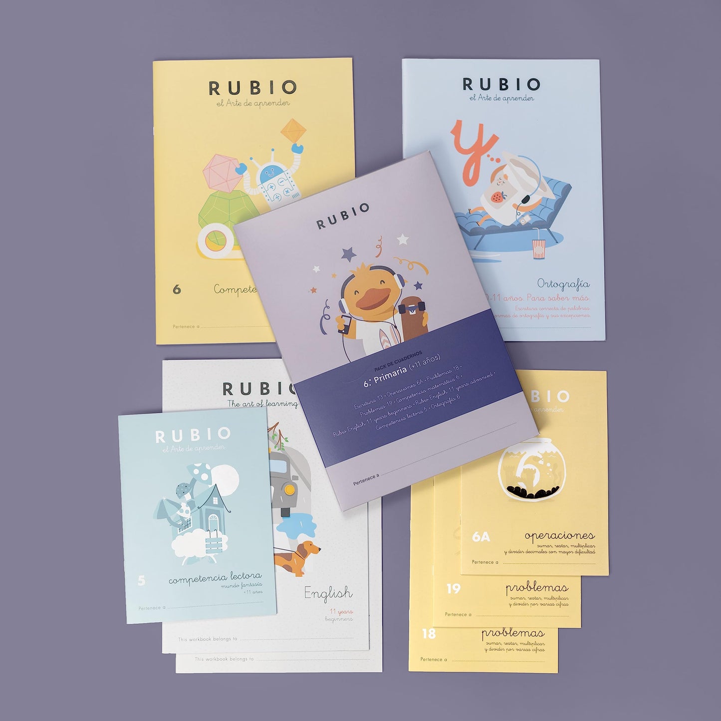 Libro: Pack de cuadernos Rubio para 6.º de Primaria |+11 años | Incluye 9 cuadernos