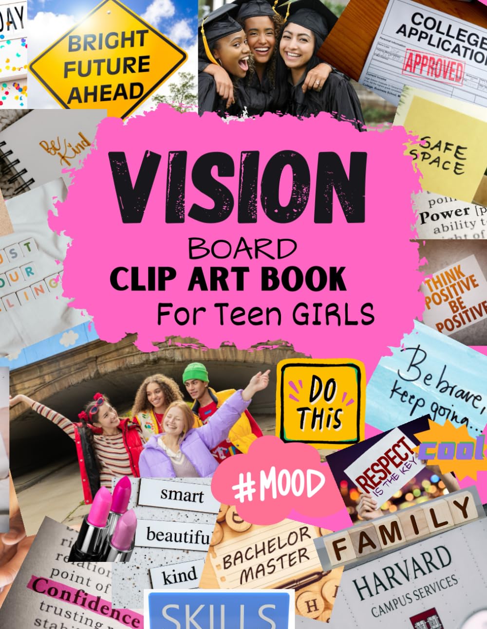 Libro: Vision Board Clip Art Book for Teen Girls: Clip Art Magazine More Elements in All Categories for Visualizing Your Life Goals & Dreams