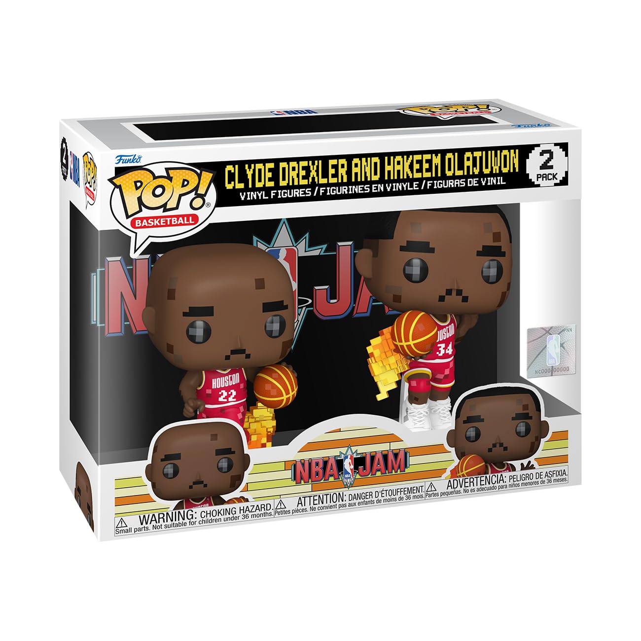 Funko Pop! NBA JAM: Rockets - Clyde Drexler and Hakeem Olajuwon Pack de 2