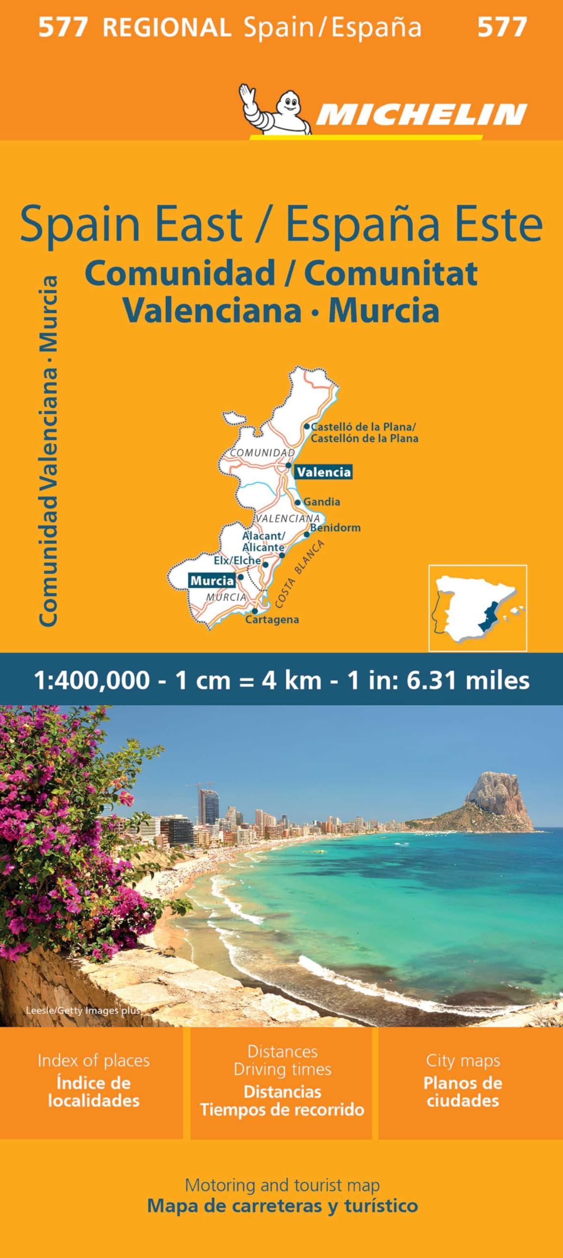 Mapa Regional España Este - Comunidad Valenciana, Murcia (11577): Straßen- und Tourismuskarte 1:400.000: 577