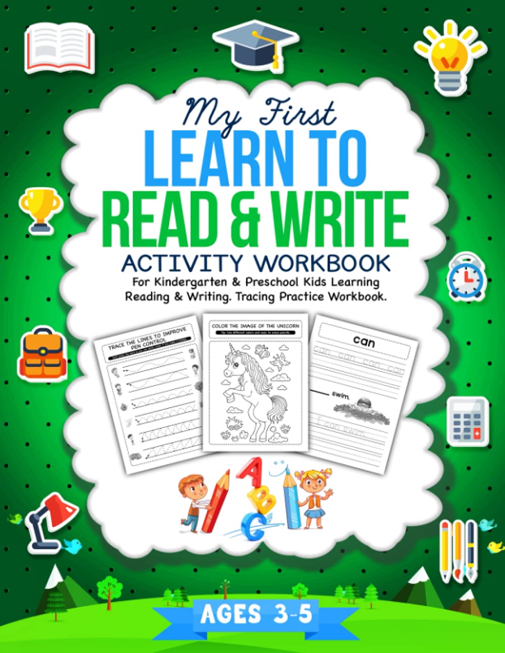 Libro: My First Learn To Read & Write Activity Workbook: For Kindergarten & Preschool Kids Learning Reading & Writing. Tracing Practice Book. | Ages 3-5: 1