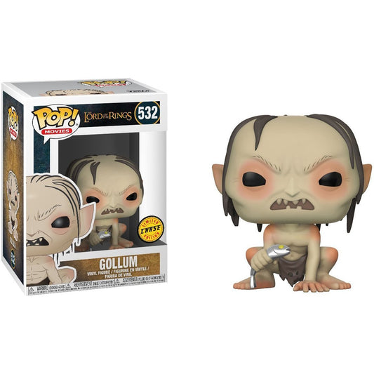 Funko Gollum (Chase Edition): Lord of The Rings x Pop! Movies Figura de Vinilo & 1 Pet Plastic Graphical Protector Pack [#532/13559 - B]