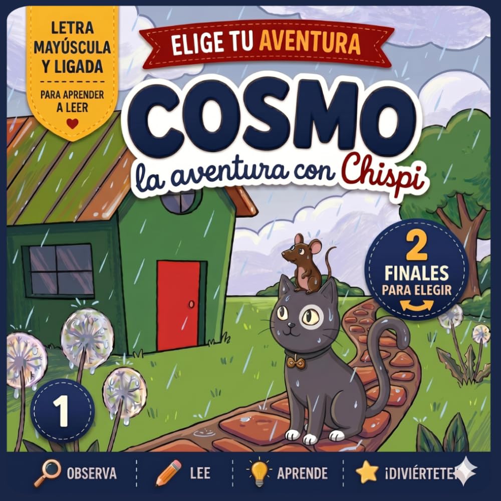 Libro: COSMO: La aventura con Chispi: Libro interactivo infantil para aprender a leer | Elige tu propia aventura con letra mayúscula y ligada | Cuentos con ... Infantil 4-7 Años (Cosmo y sus aventuras)