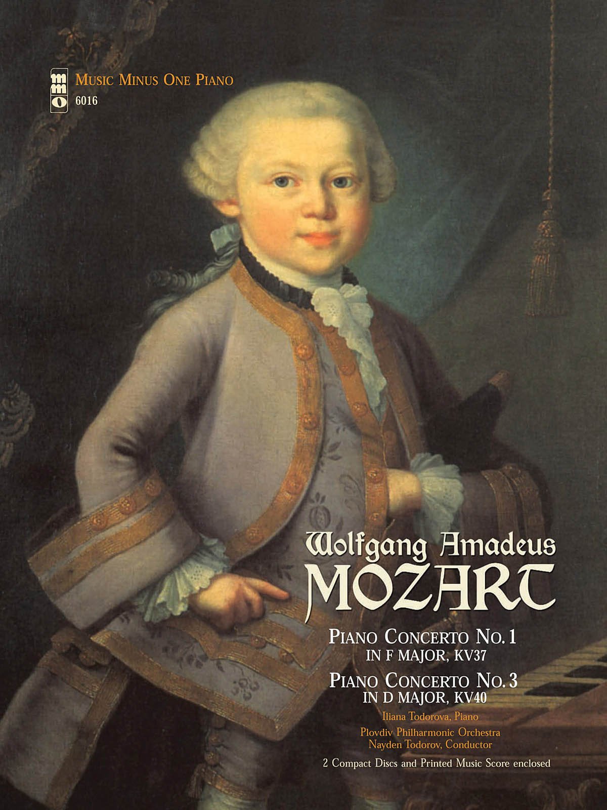 Libro: Mozart - Concerto No. 1 in F Major, KV37; Concerto No. 3 in D Major, KV40: 2-CD Set (Music Minus One Piano)