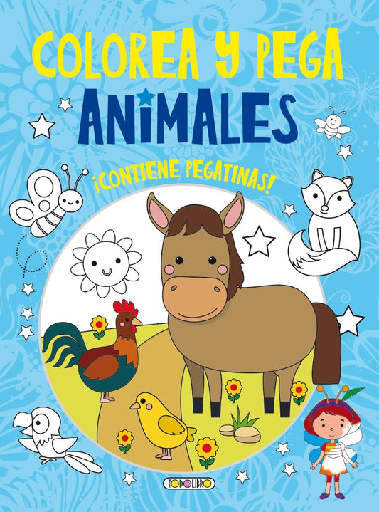 Colorea y pega animales 3