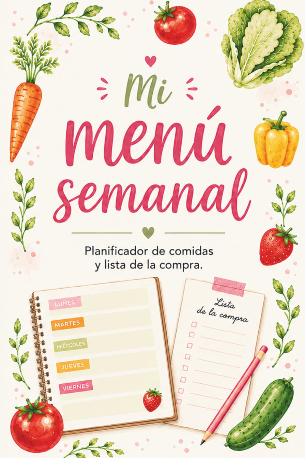 Libro: Mi menú semanal: Planificador de comidas y lista de la compra
