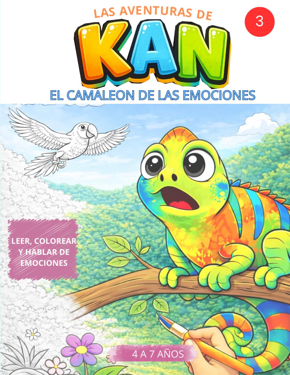 Libro: Las Aventuras de Kan, el camaleón: Kan recibe visitas (KAN Stories and Coloring Book)