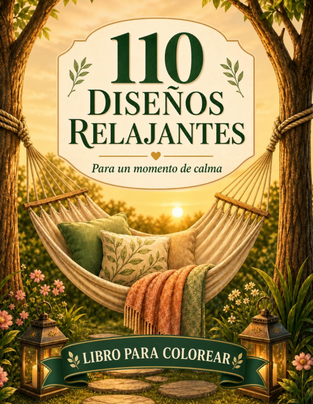 Libro: 110 Diseños Relajantes, Para Un Momento de Calma, Libro de Colorear para Adultos: 110 dibujos variados para un momento de relax, antiestrés, ... flores, mandalas , escenas relajantes y más)