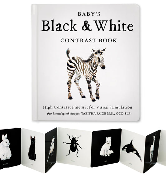Baby's Black and White Contrast Book: High-Contrast Art for Visual Stimulation at Tummy Time: 4 (Our Little Adventures Series)