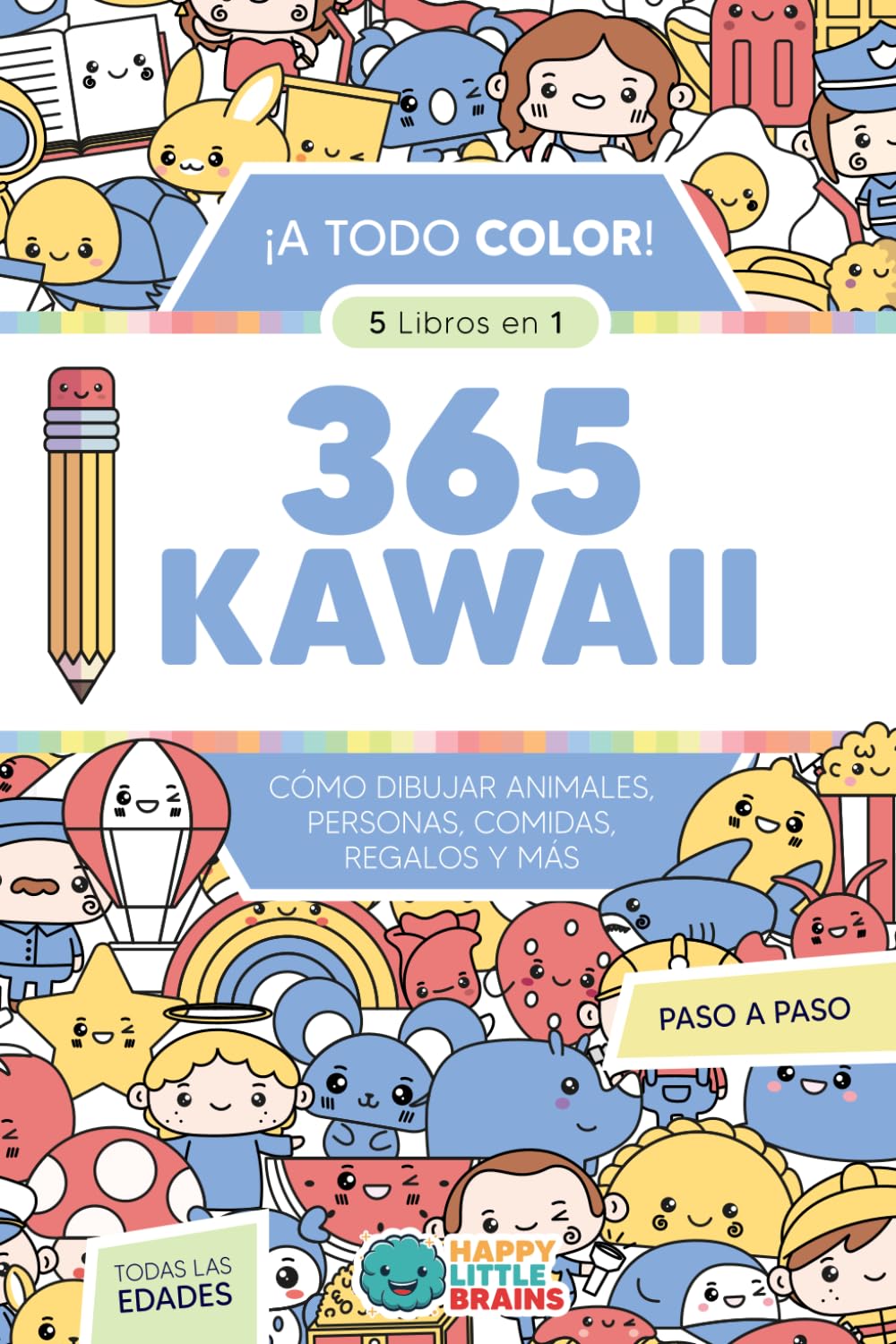 365 KAWAII: Cómo dibujar animales, personas, comida, regalos y más (5 libros en 1) ¡A todo color! (Mundo Kawaii)