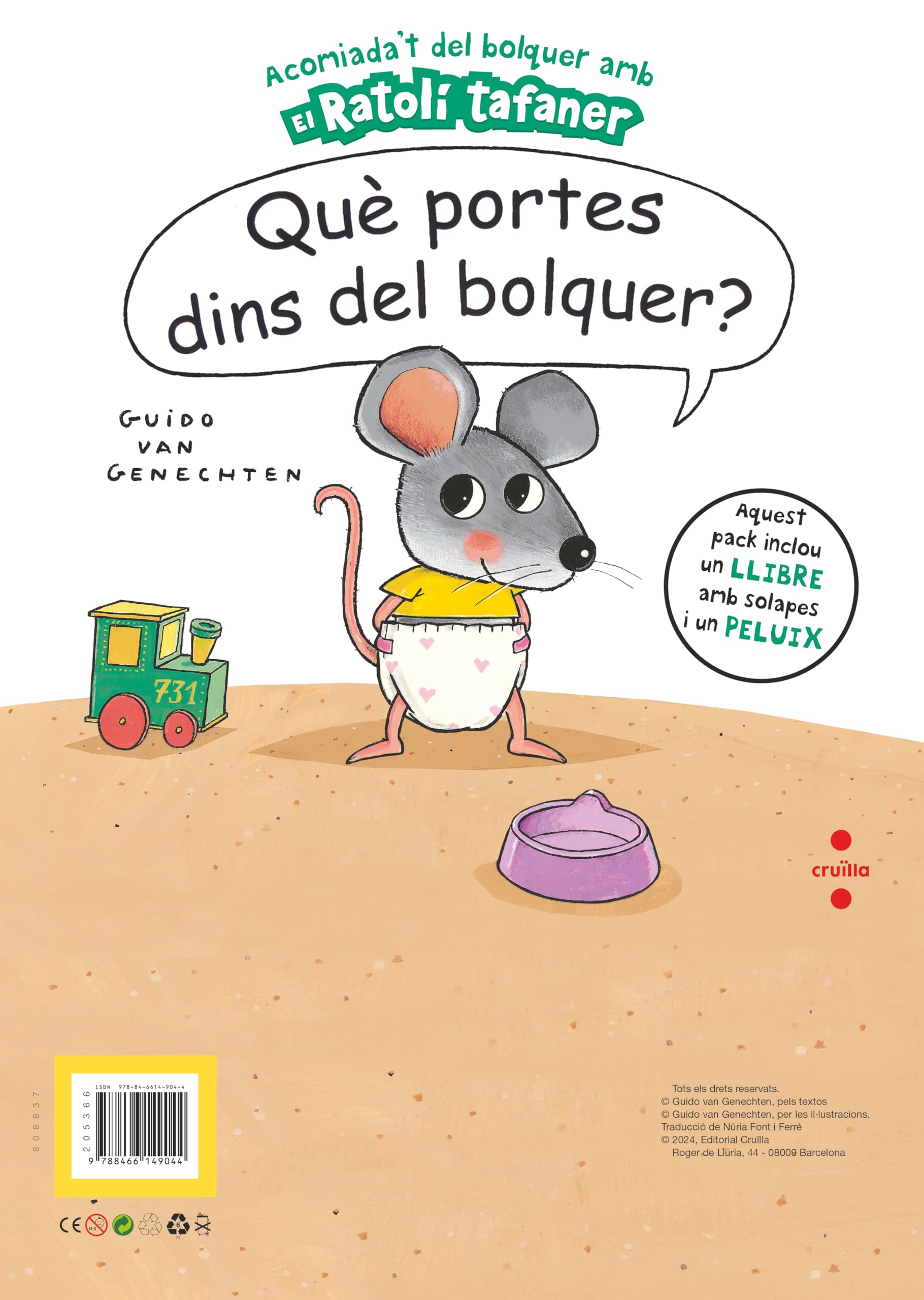 Libro: Què portes dins del bolquer? Lot llibre + nino (El ratolí tafaner)