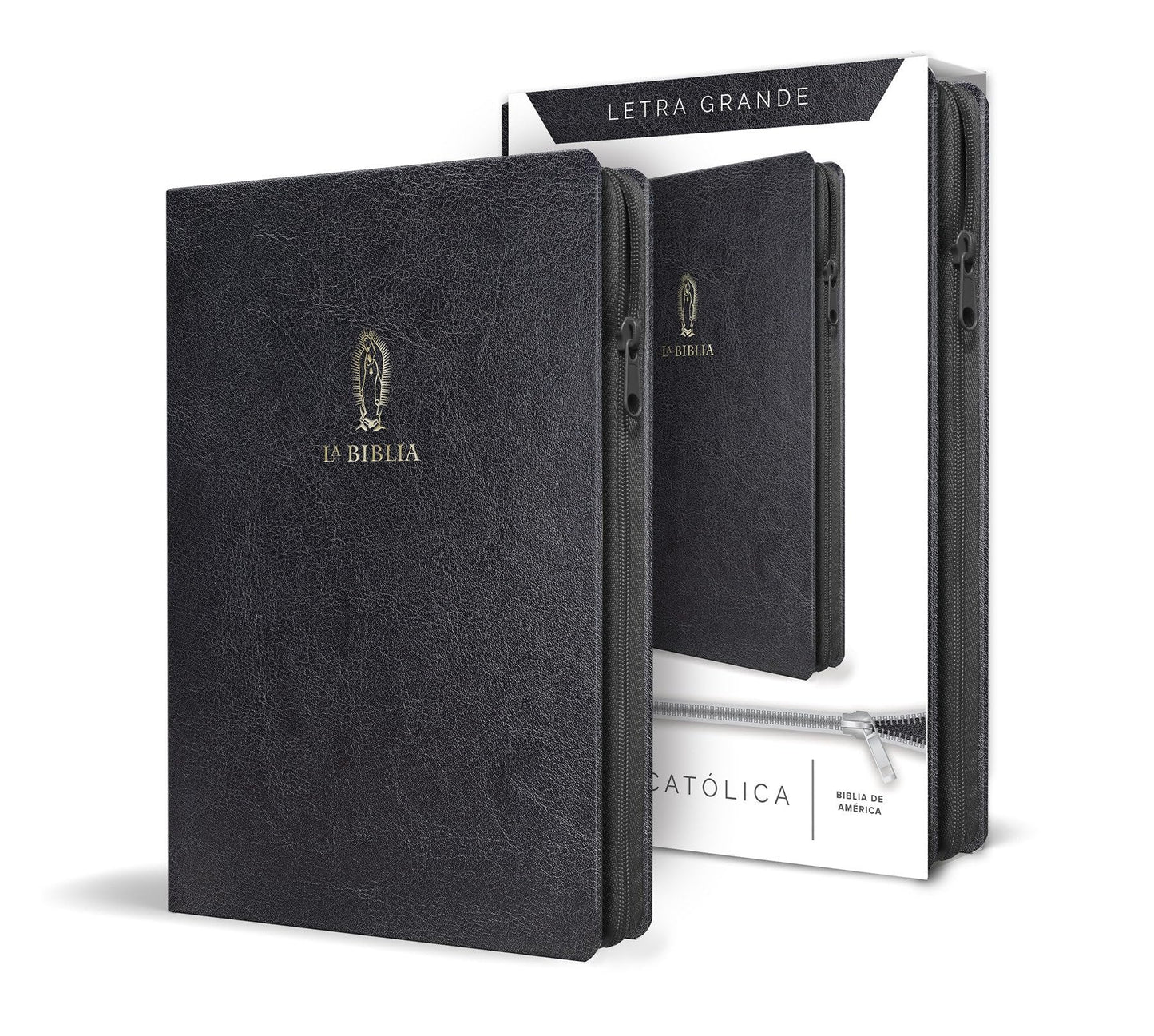 Libro: La Biblia Católica letra y tamaño grande. Símil piel negra, cremallera / Catholic Bible in spanish Black Leathersoft with Zipper (Spanish Edition)