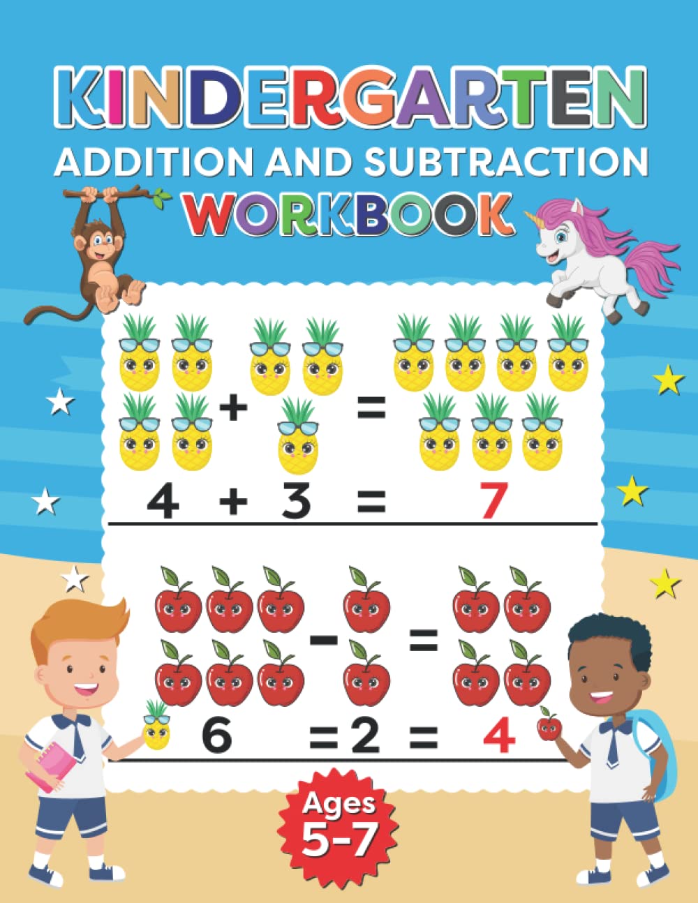 Libro: Kindergarten Addition And Subtraction Workbook: Kindergarten and 1st Grade Workbook Age 5-7 | Addition and Subtraction Games and Activities