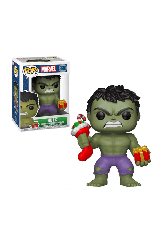 Funko Pop Marvel: Navidad - Hulk with Stocking Collectible Figura, Multicolor
