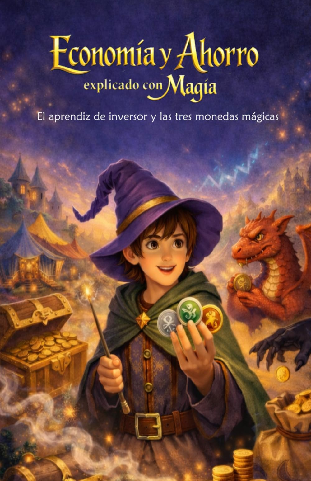 Libro: Economía y Ahorro explicado con Magia: El aprendiz de inversor y las tres monedas mágicas