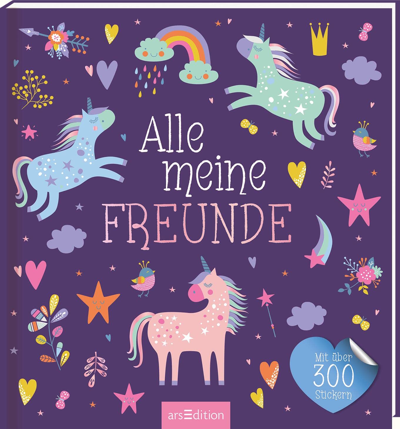 Libro: Alle meine Freunde – Einhorn: mit über 300 Stickern | Freundebuch mit über 300 Stickern, für Kindergarten und Grundschule, für Mädchen und Jungen