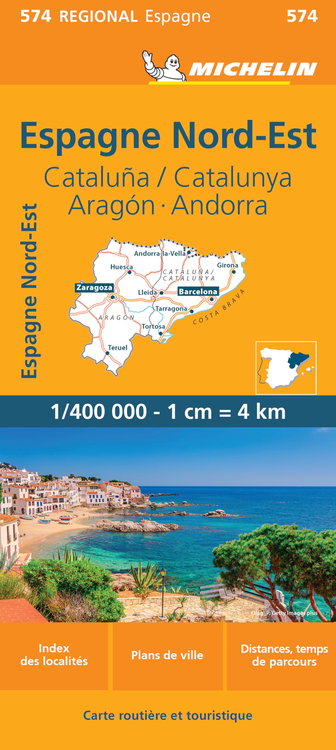 Libro: Carte Régionale Espagne Nord-Est : Cataluña / Catalunya, Aragon, Andorra: Wegenkaart Schaal 1 : 400.000: 574