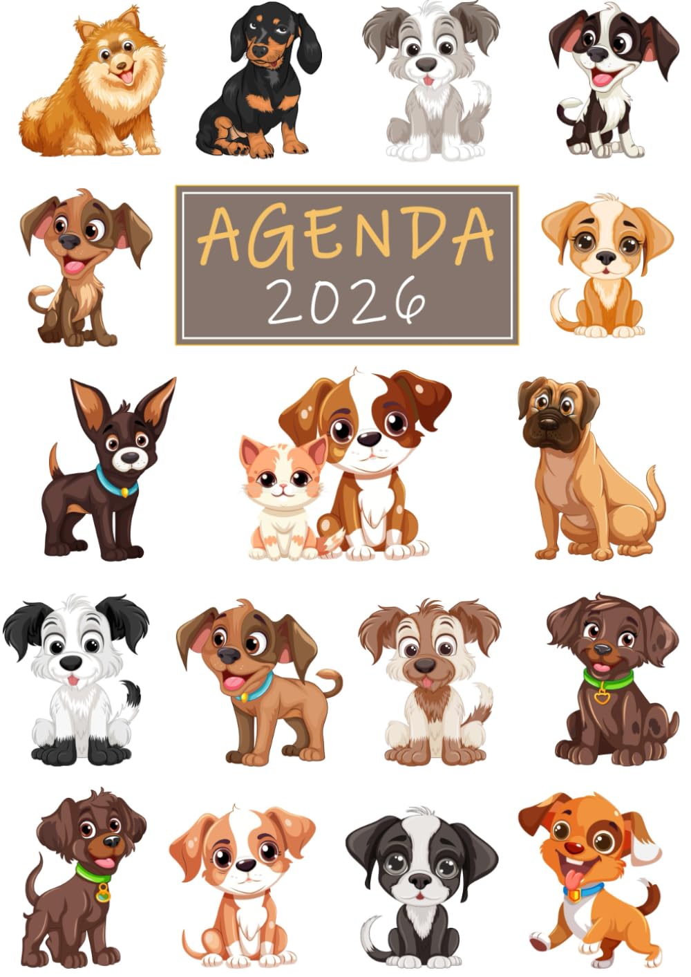 Libro: Agenda 2026 día por página: Planificador diario y mensual ,12 meses, 365 dias, regalo para amante de los perros, veterinario, estudiante de veterinaria (Spanish Edition)