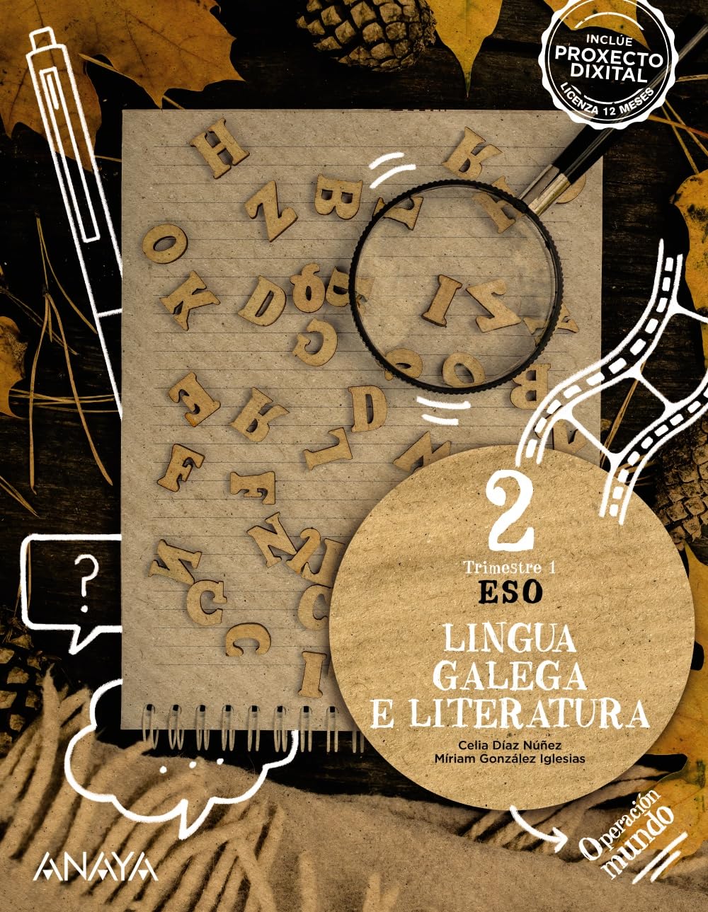 Libro: Lingua Galega e Literatura 2 (Operación Mundo)