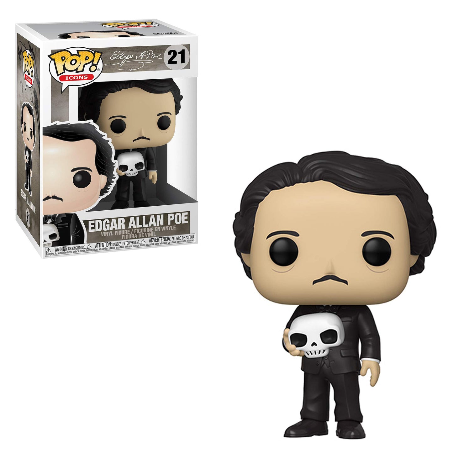 Funko Pop! Íconos: Edgar Allan Poe w/Skull