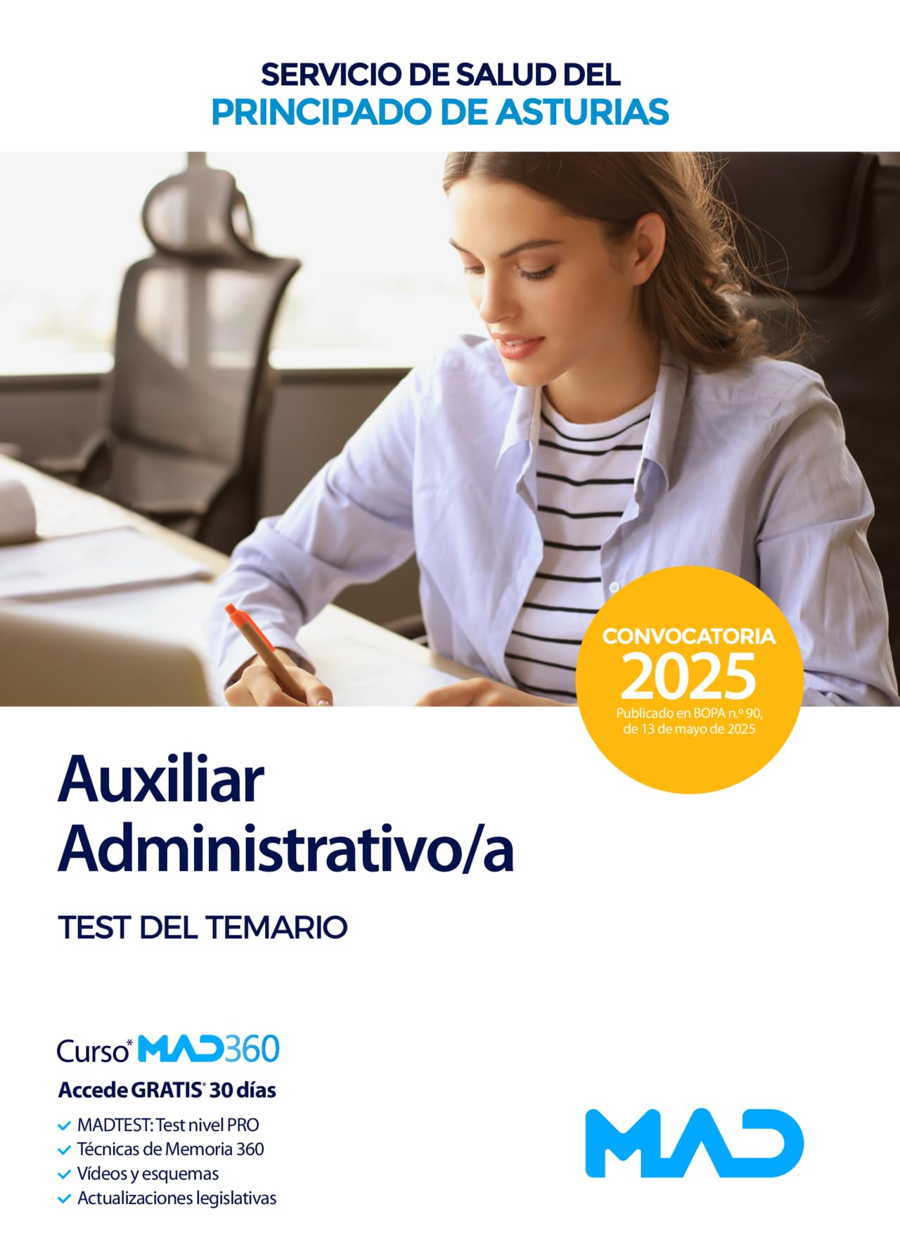 Libro: Auxiliar Administrativo/a del Servicio de Salud del Principado de Asturias. Test del temario