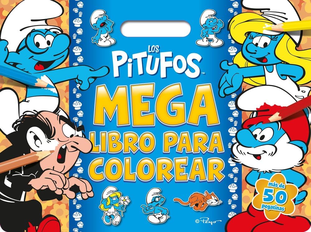 Libro: Los Pitufos. Megalibro para colorear: Con pegatinas