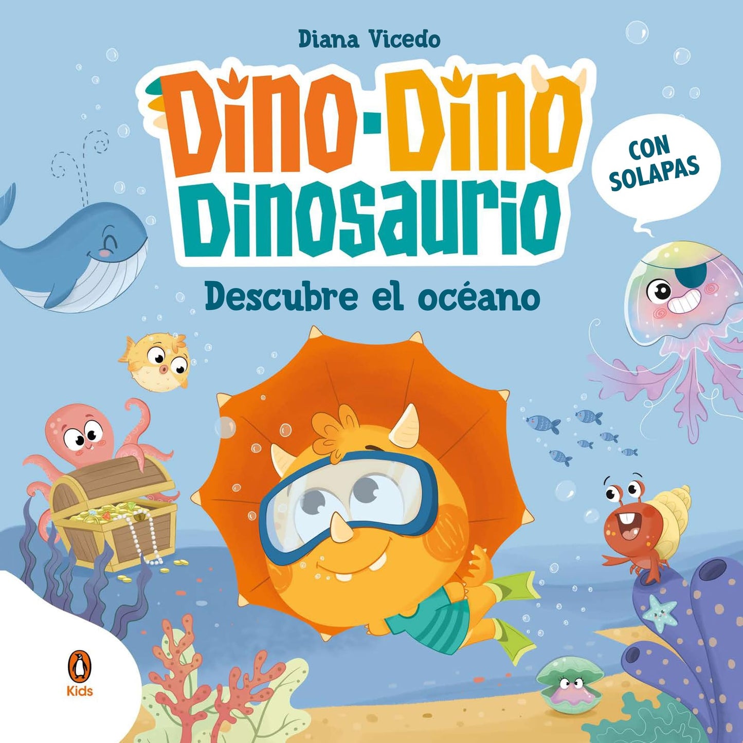 Libro: Dino-Dino descubre el océano (Dino-Dino Dinosaurio 5): Libro de cartón con solapas para niños y niñas de 0 a 3 años
