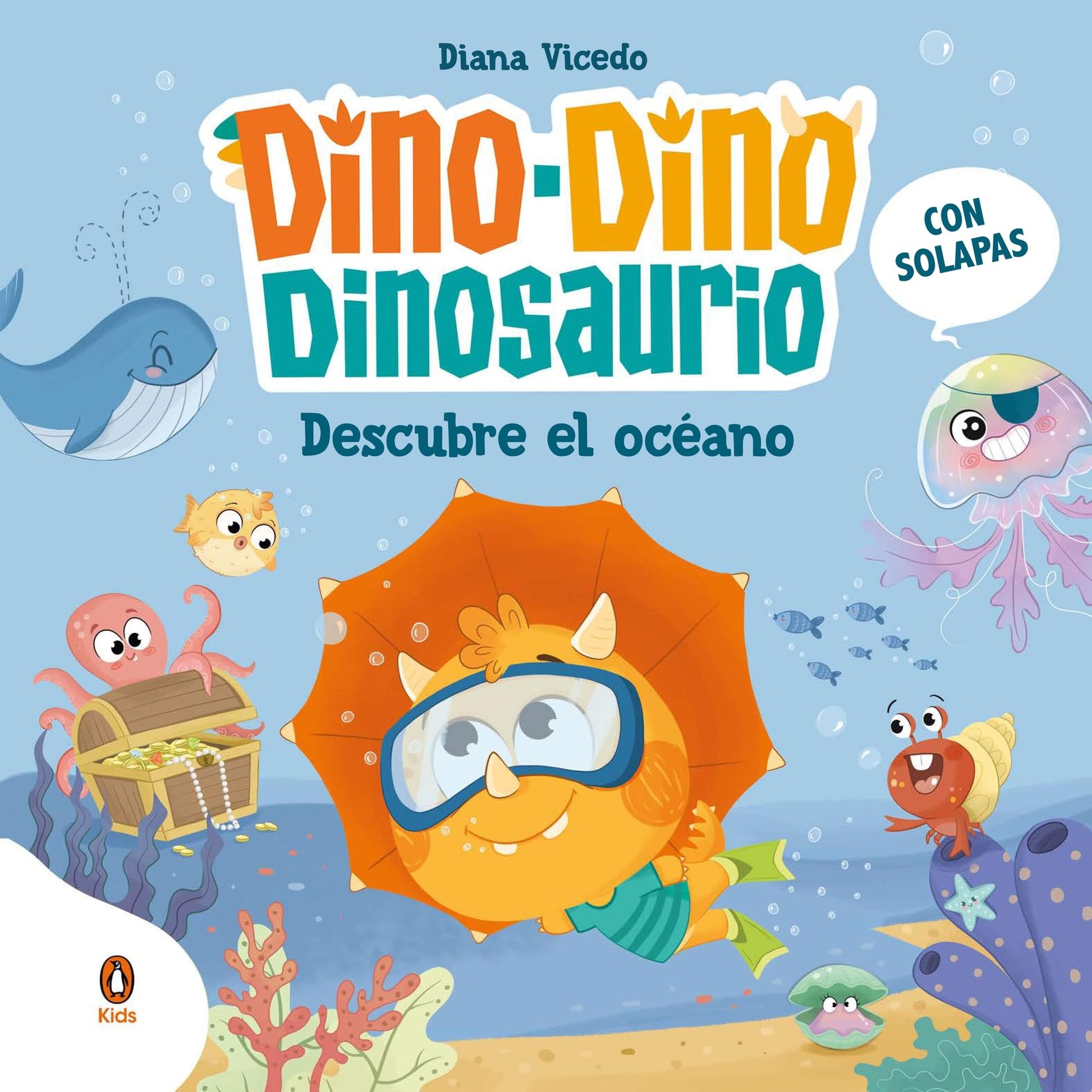 Libro: Dino-Dino descubre el océano (Dino-Dino Dinosaurio 5): Libro de cartón con solapas para niños y niñas de 0 a 3 años