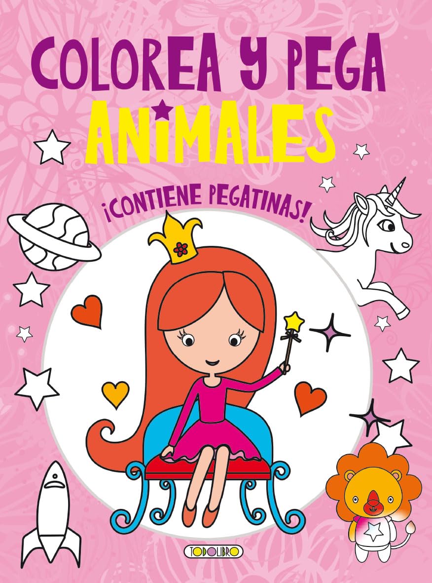 Libro: Colorea y pega animales 4