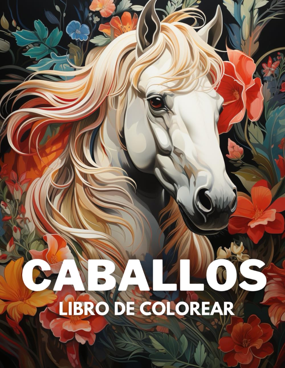 Libro: Caballos Libro para colorear para adultos: El maravilloso mundo de los caballos para relajarse y aliviar el estrés, 40 ilustraciones y paisajes para colorear para adultos