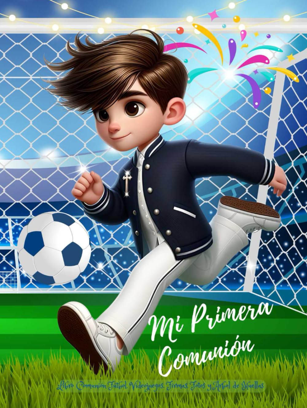 Libro: Mi Primera Comunión niños Fútbol, Videojuegos .. Comunión Libro de Firmas, Dedicatorias, Árbol de huellas, Recuerdos y Fotos