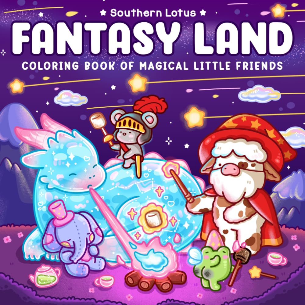 Libro: Fantasy Land: Coloring Book for Adults and Teens Featuring Little Friends in Magical World with Cute Cozy Moments and Funny Adventures for Relaxation
