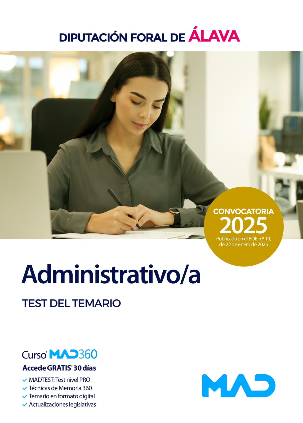 Libro: Administrativo/a de la Diputación Foral de Álava. Test del Temario