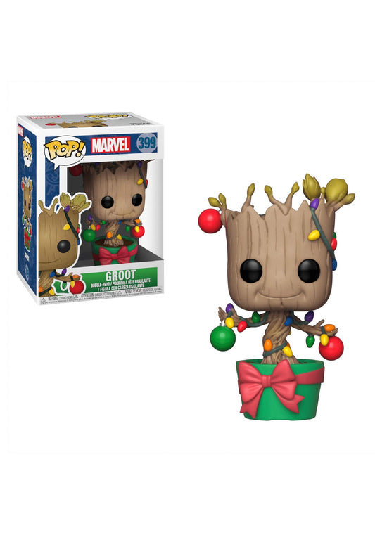 Funko Pop Marvel: Navidad, Guardians of The Galaxy - Groot Collectible Figura, Multicolor