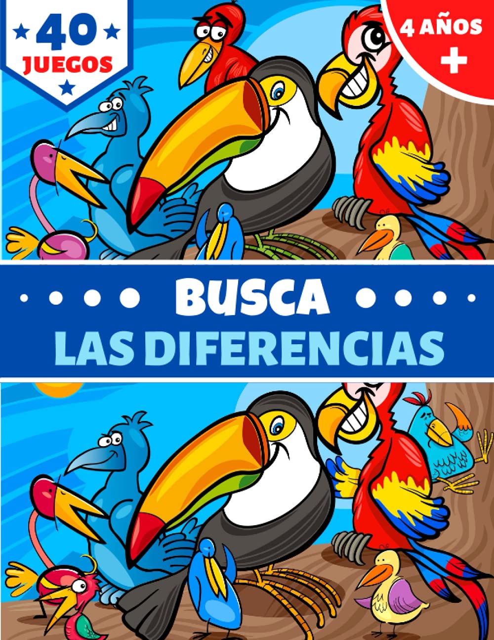 Libro: BUSCA LAS DIFERENCIAS: para niños 4 años+ | libro de 40 juegos a todo color | busca y encuentra | idea de regalo niña y niño