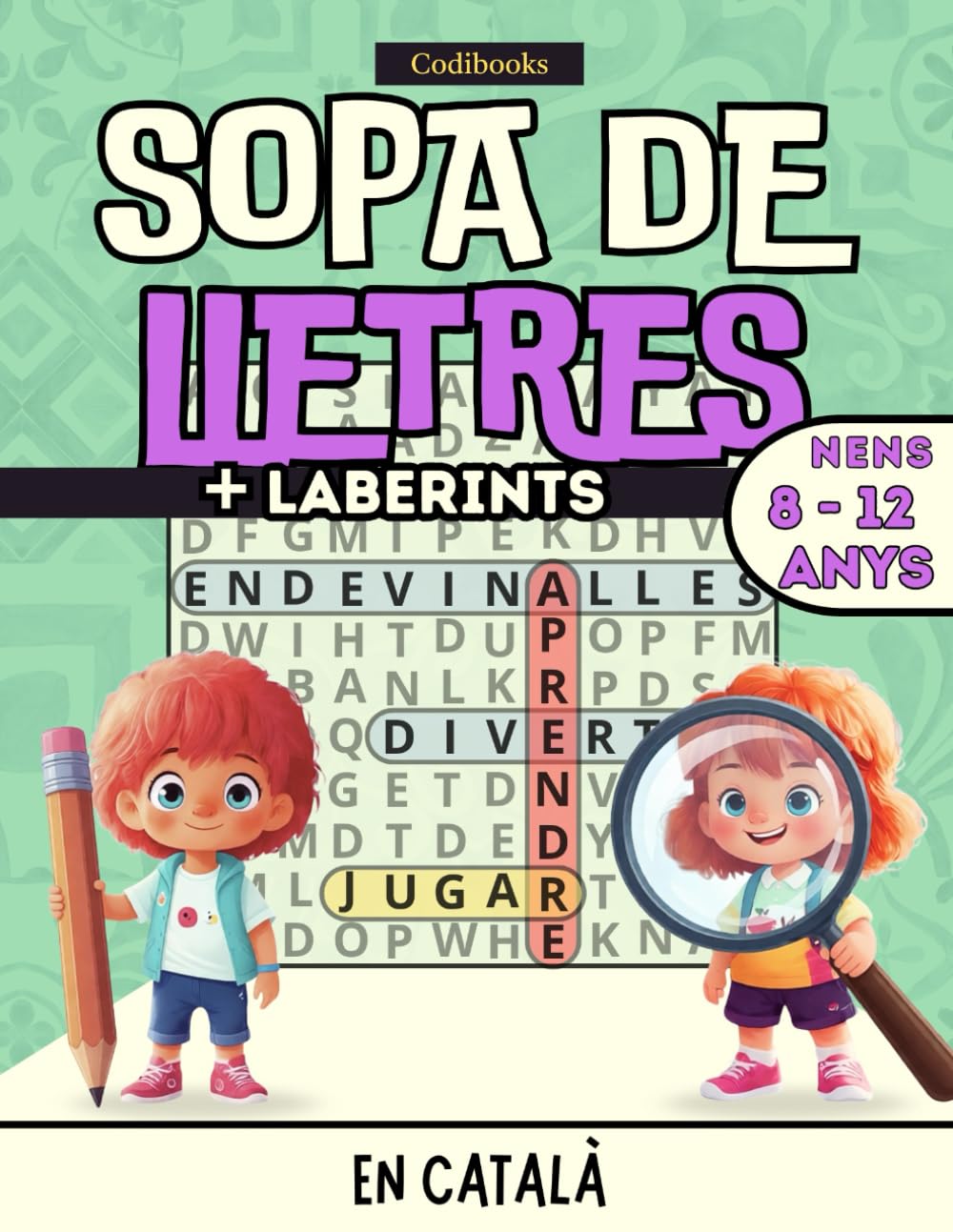 Libro: Sopa de lletres + laberints per nens de 8 a 12 anys: 216 passatemps educatius infantils en català per reforçar vocabulari, concentració i lògica (Paraules i Reptes) (Catalan Edition)