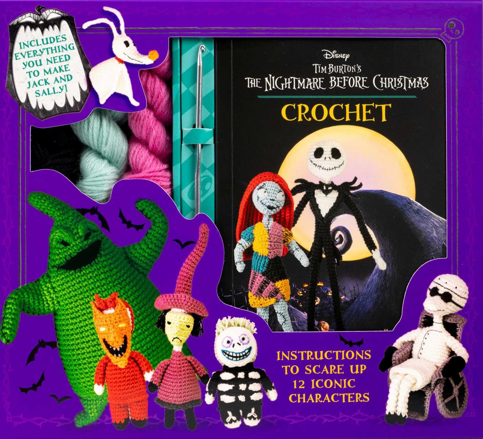 Libro: Disney Tim Burton's The Nightmare Before Christmas Crochet - Jack Skellington Amigurumi - Yarn, Safety Eyes, Crochet Hook and Instructional Booklet - ... Fans - Officially Licensed (Crochet Kits)