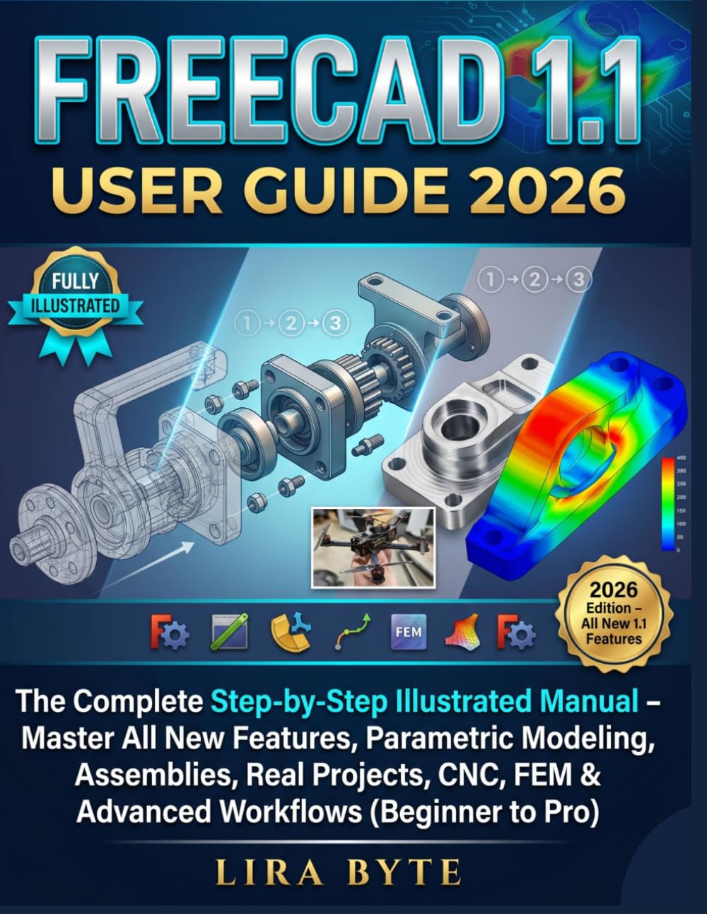 Libro: FREECAD 1.1 USER GUIDE 2026: The Complete Step-by-Step Illustrated Manual – Master All New Features, Parametric Modeling, Assemblies, Real Projects, ... (Beginner to Pro) (Tech Mastery Bible Series)