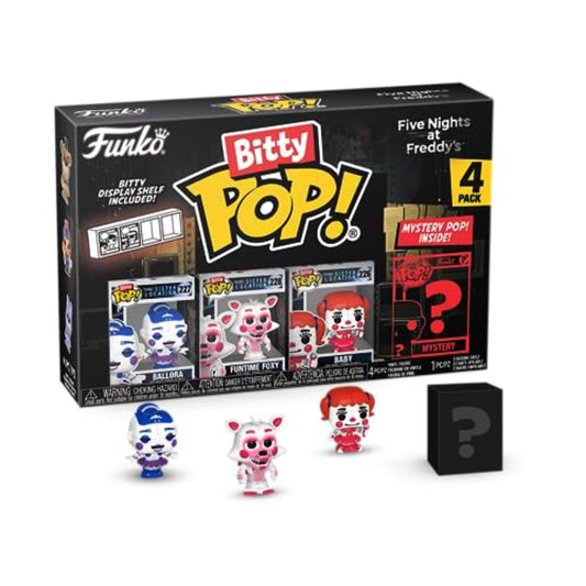 Funko Bitty Pop! Five Nights at Freddy's 4-Pack: Ballora, Funtime Foxy, Baby and A Surprise Mystery Mini Figura - 0.9 Pulgadas () Coleccionable