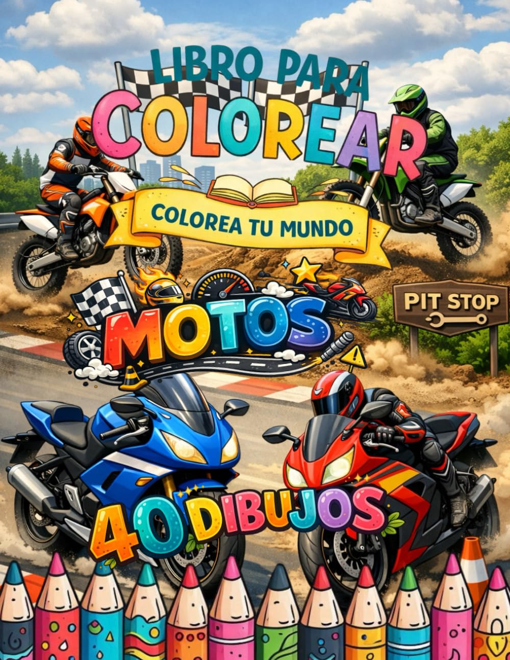 Libro para colorear. Motos.: 40 dibujos.
