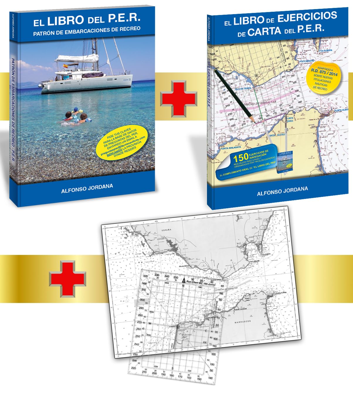 PACK PER (Incluye El Libro del PER, El Libro de Ejercicios de carta del PER, Regla de Navegación y Carta del Estrecho de Gibraltar)