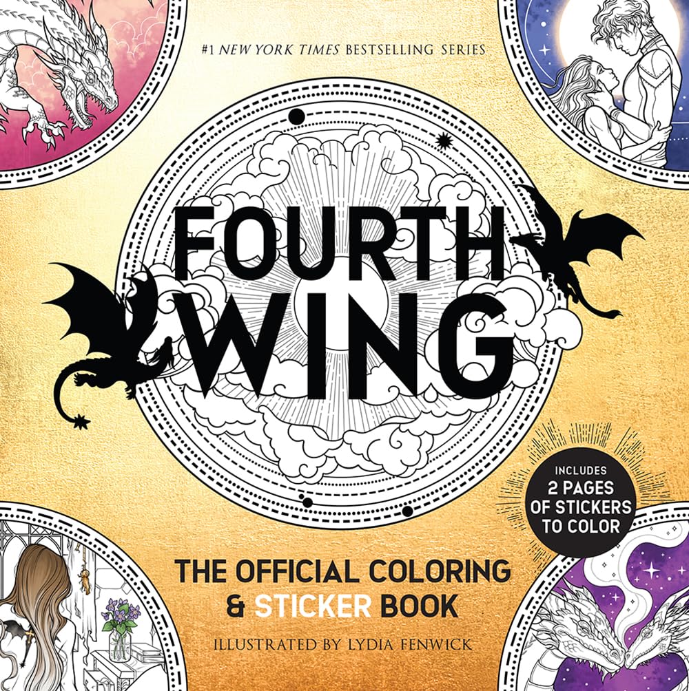 Libro: Fourth Wing: The Official Coloring & Sticker Book: Includes 2 Pages of Stickers to Color (Dover Adult Coloring Books)