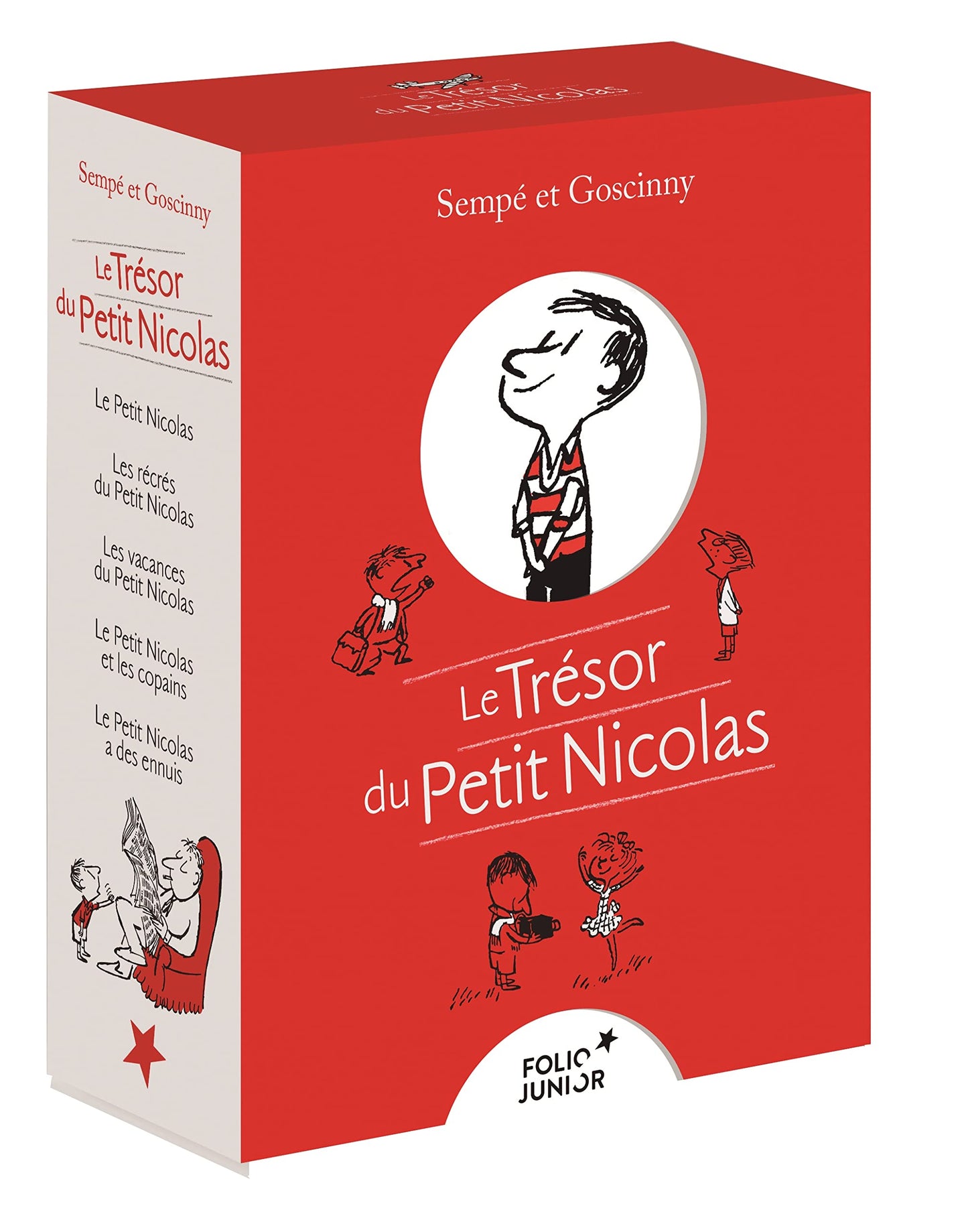 Libro: Le trésor du Petit Nicolas: Coffret en 5 volumes : Le Petit Nicolas ; Les récrés du Petit Nicolas ; Les vacances du Petit Nicolas ; Le Petit Nicolas ... des ennuis. Avec 10 cartes postales en cadeau