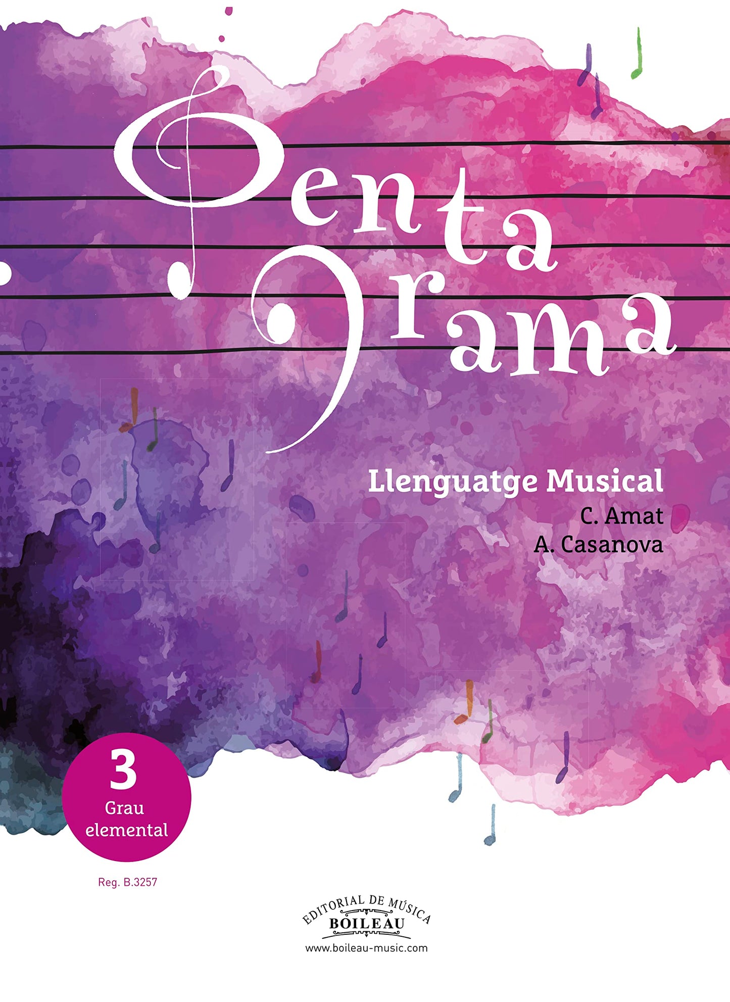 Libro: PENTAGRAMA LLENGUATGE MUSICAL | Vol. 3 Grau Elemental | Llibre en Català | Libro del alumno | Incluye CD | Con Cuaderno de ejercicios (Reg. B.3257) | Llenguatge Musical 3