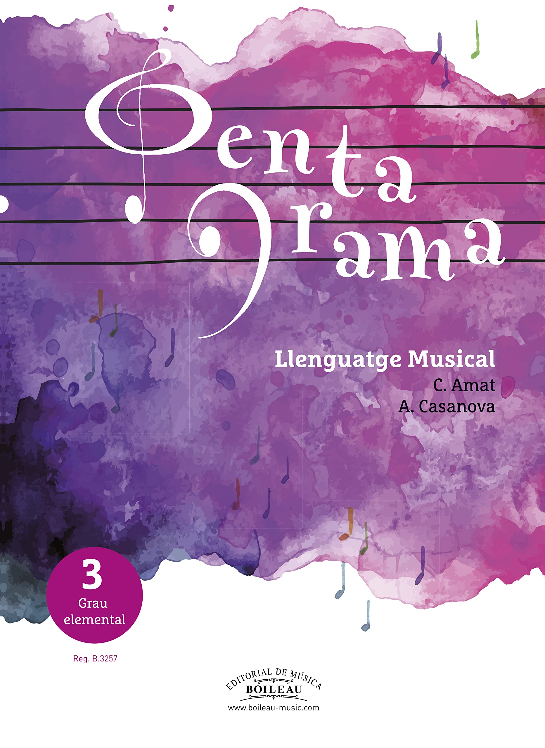 Libro: PENTAGRAMA LLENGUATGE MUSICAL | Vol. 3 Grau Elemental | Llibre en Català | Libro del alumno | Incluye CD | Con Cuaderno de ejercicios (Reg. B.3257) | Llenguatge Musical 3